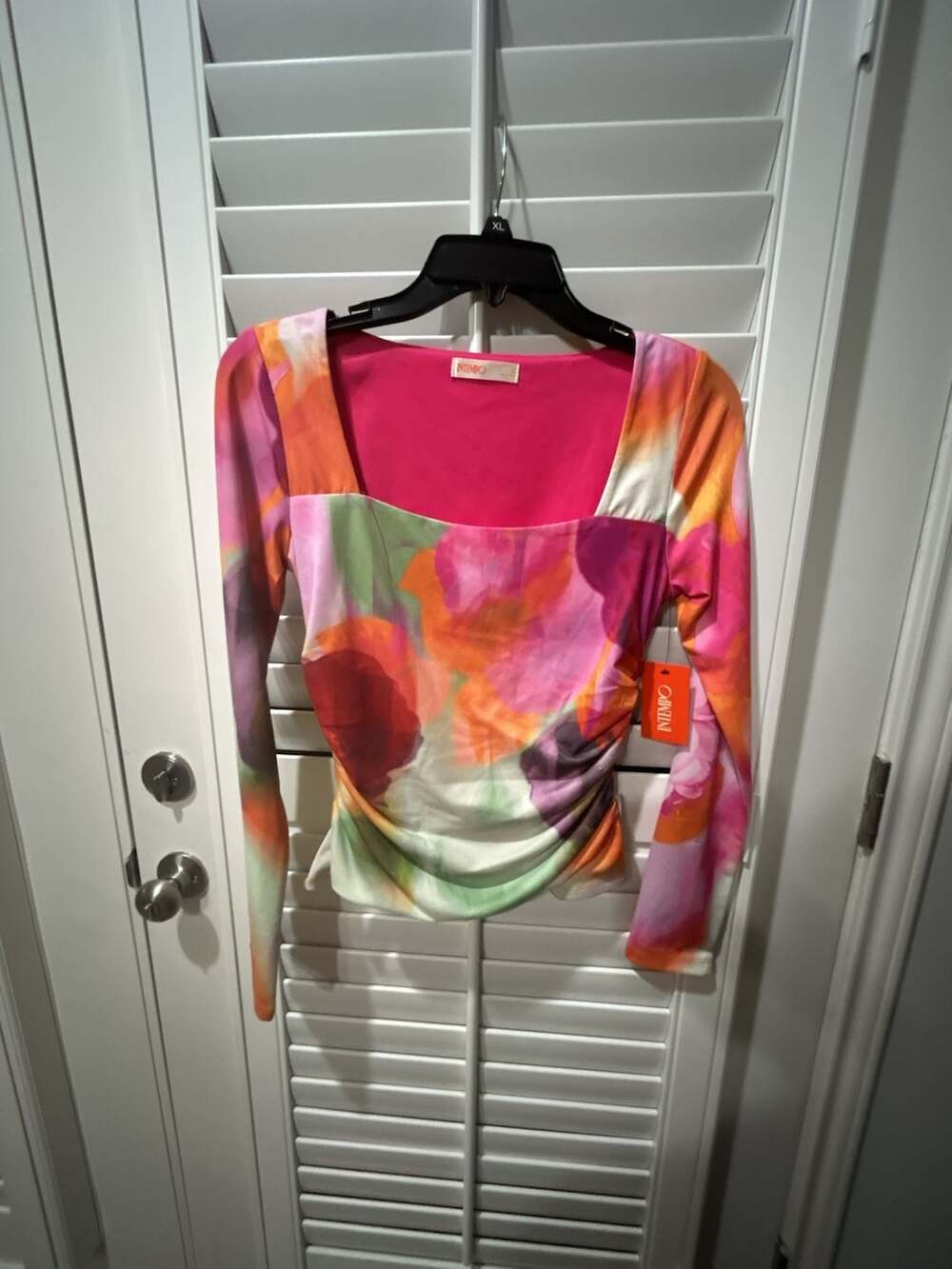 Intempo Long Sleeve Top Size S Multicolor Floral Print